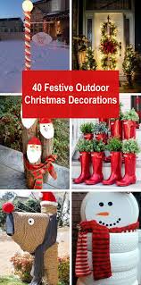 12 foot long lighted christmas inflatable santa claus on sleigh with 3 reindeer & christmas tree lights decor outdoor indoor holiday decorations blow up lawn inflatables home family outside decor. 40 Festive Outdoor Christmas Decorations Styletic