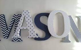 Wooden Letters For Nursery In Navy Blue Wooden Letters For Nursery Wooden Letter Ideas Boy Decor