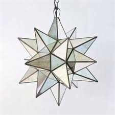 Stairwell Star Chandelier Antique Mirror Glass Star Pendant Lighting