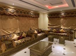 طقم كنب صالة أندلسي فخم تفصيل حرفيون