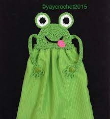 Frog Towel Topper Pattern By Patricia Marie Crochet Frog Crochet Towel Crochet Kitchen Towels