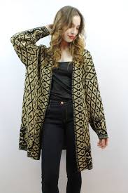 Black And Gold Cardigan Gold Cardigan Metallic Cardigan Oversized Knit Oversized Etsy Metallic Cardigans Oversize Knit Oversized Knitted Sweaters