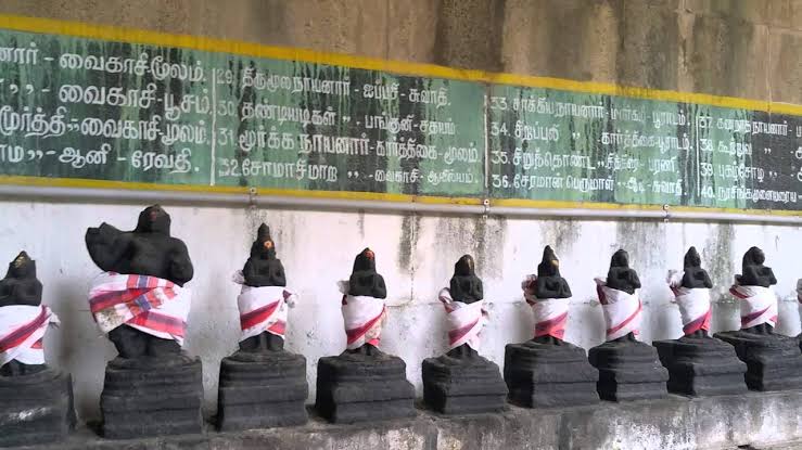 Image result for Photos of 63 nayanmars in Shiva temples"