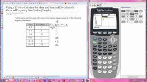 Using The Ti 84 For The Mean And Standard Deviation Of A Grouped Frequency Distribution Standard Deviation Worksheet Template Solving Linear Equations