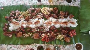 Photo By Leslie Bernarte Taken At Balinsasayaw Restaurant In Tagaytay City Philippines Boodle Fight Boodles Banana Leaf Rice