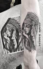 An amazing tattoo flash in sketch style. Indian Girls Tattoo Indian Girl Tattoos Indian Tattoo Girl Face Tattoo