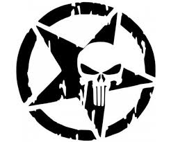 Army Star Kuru Kafa Araba Sticker Kafatasi Sanati Punisher Grafik Sanati