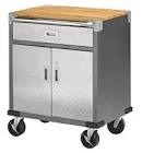 2-Door, 1-Drawer Wooden Top Base Storage Cabinet with Wheels, Diamond Series, 29 x 23 x 35-in Mastercraft