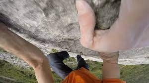 POV of Man Free Solo Climbing Without Ro... | Stock Video | Pond5