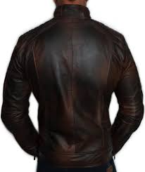 Mens Biker Vintage Motorcycle Distressed Brown Cafe Racer Leather Jacket Amazon Co Uk Cloth Cafe Racer Leather Jacket Leather Jacket Brown Leather Jacket Men