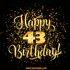 Gold Confetti Animation Loop Gif Happy 43rd Birthday Lettering Card Download On Funimada Com