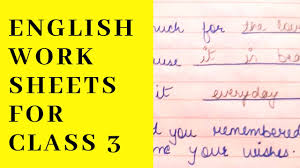 The worksheet topics below will. Worksheets For Class 3 Ll Class 3 English Worksheets Youtube