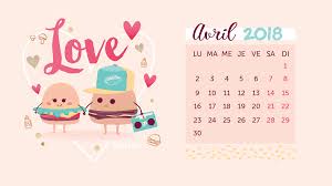 • calendrier mensuel 2018 avec 12 mois sur 12 pages (un mois par page), y compris les jours fériés et le numéro de la semaine (semaine commence le dimanche ou le lundi). Wallpaper Et Calendrier De Avril 2018 Burgers Amoureux Goodie Mood