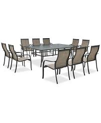Furniture Reyna Outdoor Aluminum 11 Pc Dining Set 84 X 60 Dining Table And 10 Dining Chairs Created For Macy S Glass Table Set Dining Set Dining Table