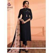 We always try to make our subscribers updated about latest fashion trends, living. Buy Black Maslin Plain Designer Salwar Suit Online