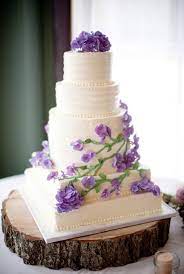 Rustic Green Purple Garden Wedding From A Garden Party Lavender Wedding Cake Wedding Cakes Lavender Rustic Beautiful Wedding Cakes