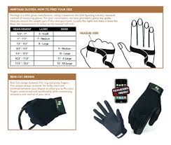 Heritage Gloves Sizing Chart