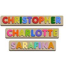 Personalized wooden name puzzle with one name. Amazon Com Bubble Fonts Personalized Wooden Name Puzzles Child S Name Custom Made Puzzle From Wood Word Handmade