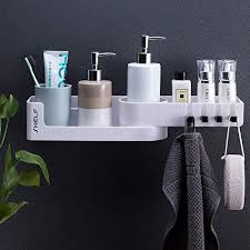 Make sure both edges are firmly fixed into the corner using the adhesive. Bathroom Shelf No Drilling Shower Caddy Stainless Steel Zunto Shower Shelf Self Adhesive Bathroom Shower Caddies Home Kitchen Cate Org
