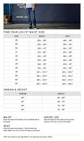 Levis Jeans Size Chart Mens Agamingblog