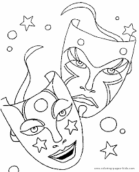 The masks of comedy and tragedy are symbol for theater. Tragedy And Comedy Masks Comedy Tragedy Masks Coloring Pages Online Coloring Pages