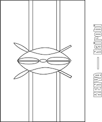 Kenya Flag Coloring Page Kenya Flag Flag Coloring Pages African Symbols