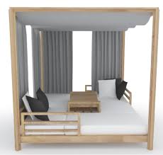 Java white wash carved daybed. Belize Daybed With Curtains