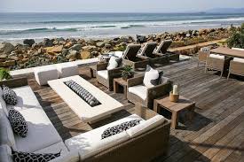 Long Fire Pit With Ceramic Fire Balls Transitional Deck Patio Modern Outdoor Firepit Fire Pit Furniture Fire Pit Seating