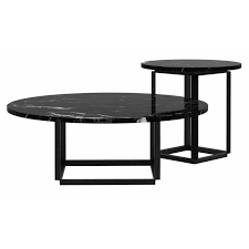 Jewel coffee table with round marble top and an inset scalloped solid american oak base. New Works Florence Coffee Table Nordic New