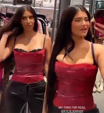 Kylie kristen jenner (born august 10, 1997) is an american media personality, socialite, model, and businesswoman. Kim Kardashian And Kylie Jenner Twin In Matching Red Corsets For Night Out People Com