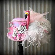 Reserved For Stacy Flamingo Mini Top Hat Mad Tea Party Etsy Fancy Flamingo Crazy Hats Pink Flamingos