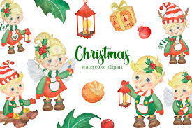 Download Watercolor Christmas Kids Clipart Graphic By Evartprint Creative Fabrica SVG Cut Files