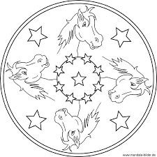 Pferde Und Ponys Gratis Mandalas Als Ausmalbilder Für