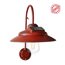 This outdoor barn sconce is a stylish, antique lighting fixture that is the perfect finishing touch you've been looking for to fit into your outdoor space, such as your doorway, porch, and entryway. Upgraded Solar Barn Light Outdoor Wall Mount Rustic Vintage Red And Blue Barn Light Waterproof No Wiring Decor Lighting For Patio Garden Deck Path Courtyard Red Blue Wish