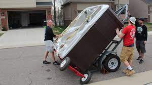 You could also put it across the bed of a large pickup truck but then it does need to be lifted much higher to get it in. Hot Tub Moving Services Professional Movers Com