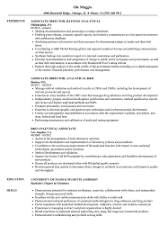 analytical associate resume samples