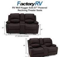 RV Wall Hugger Sofa 67" Powered Reclining Theater Seats ...