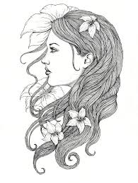 You could also print the image using the print button above the image. Girl With Flowers By Paranoiiida Girls With Flowers Coloring Pages Girl Angel Coloring Pages
