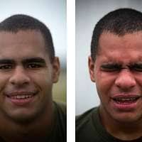 Cpl. Aaron Atwood poses for a photograph holding his