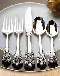 This 2020 sterling silver grande baroque cross ornament is a beautiful adornment for any tree or mantelpiece. Grande Baroque By Wallace Sterling Silver Flatware