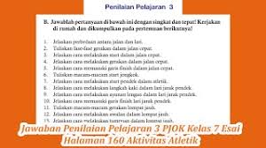Check spelling or type a new query. Jawaban Penilaian Pelajaran 3 Pjok Kelas 7 Esai Halaman 160 Aktivitas Atletik Youtube