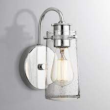 Kichler Braelyn Chrome 9 High Seedy Glass Wall Sconce 8v819 Lamps Plus Glass Wall Sconce Bathroom Sconces Chrome Sconces