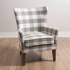 Shop with afterpay on eligible items. Gray Buffalo Plaid Wingback Upholstered Armchair Kirklands