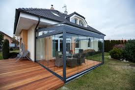 Sunflex Referenzen Kaltwintergarten Terrassen Gartenlaube Anbau Haus