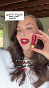 Replying to @Juliene THE perfect cool toned cherry red lipstick from Gucci  ♥️ #redlipstick #beauty #cooltonedmakeup