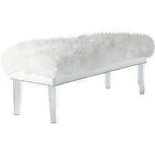 The marilyn acrylic bench, 60 clear plastic entryway 5ft bedroom bench, tufted bench is perfect for any room. Sybil White Fur Acrylic Bedroom Bench