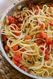 Pasta With Cherry Tomatoes And Garlic Recipe Cherry Tomato Pasta Cherry Tomato Recipes Tomato Recipes