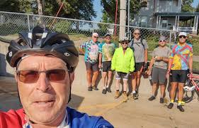 HBA Saturday ride to Gwen's in Lisbon. Dick Mundy, Sue Henderson, Bill  Dennis, Jim Bernstein, Larry Erb, Tom Ehlen. Yes, it is all about the food!