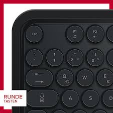 Mechanical keyboard with blue switches. Circle Retro Keyboard Black