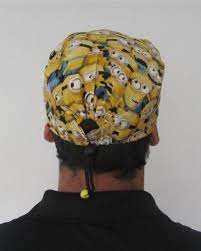 Surgical Cap Minions Trendy Fabric Hair Cover For Nurses Etsy Surgical Caps Hair Cover Scrub Hat Patterns